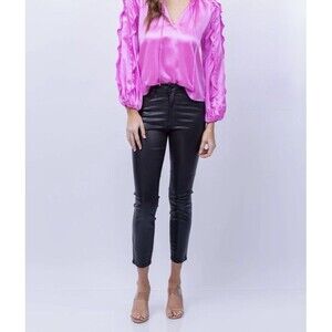 L’Agence Margot Coated Jeans Women Skinny High Rise  Ankle Cotton Modal Black 25